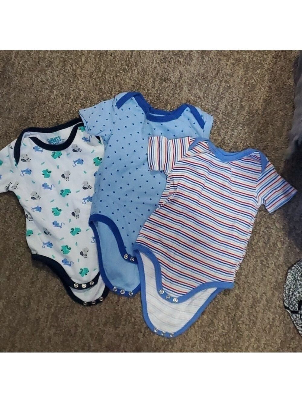 Set of 3 monkey bars onesies size 6 to 9 months